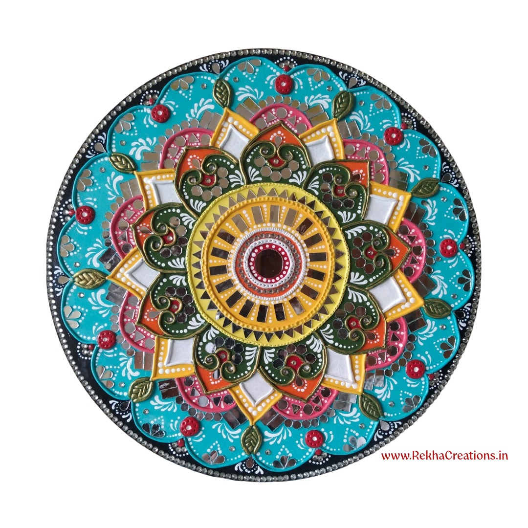 Lippan Art - Saffron Sun Mandala
